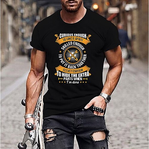 Men's T shirt Tee Hot Stamping Letter Round Neck Casual Daily Print Short Sleeve Tops Simple Basic Black Blue Gray / Summer
Men's T shirt Tee Hot Stamping Letter Round Neck Casual Daily Print Short Sleeve Tops Simple Basic Black Blue Gray / Summer