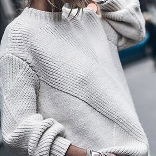 Women's Pullover Sweater Jumper Ribbed Knit Knitted Braided Pure Color Crew Neck Stylish Casual Daily Holiday Fall Winter White S M L / Long Sleeve
Women's Pullover Sweater Jumper Ribbed Knit Knitted Braided Pure Color Crew Neck Stylish Casual Daily Holiday Fall Winter White S M L / Long Sleeve