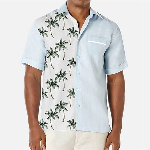 Men's Designer Shirt Graphic Tree Turndown Light Blue Print Daily Holiday Short Sleeve Button-Down Clothing Apparel Hawaiian Comfortable Beach / Summer / Summer
Men's Designer Shirt Graphic Tree Turndown Light Blue Print Daily Holiday Short Sleeve Button-Down Clothing Apparel Hawaiian Comfortable Beach / Summer / Summer