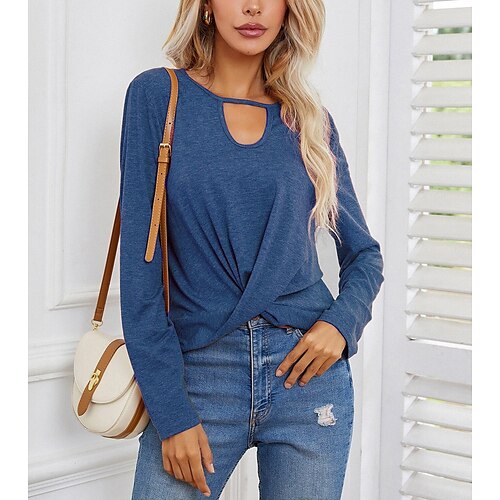Women's T shirt Tee Plain Casual Weekend T shirt Tee Long Sleeve V Neck Basic Blue Red S
Women's T shirt Tee Plain Casual Weekend T shirt Tee Long Sleeve V Neck Basic Blue Red S