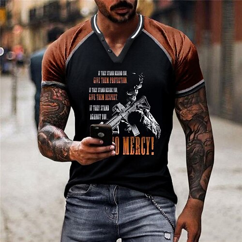Men's Unisex T shirt Tee Color Block Letter Graphic Prints V Neck Black Short Sleeve 3D Print Outdoor Street Patchwork Button-Down Tops Sports Designer Casual Big and Tall / Summer / Summer
Men's Unisex T shirt Tee Color Block Letter Graphic Prints V Neck Black Short Sleeve 3D Print Outdoor Street Patchwork Button-Down Tops Sports Designer Casual Big and Tall / Summer / Summer