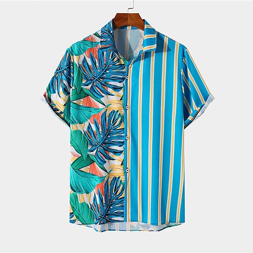 Men's Shirt 3D Print Floral Striped Turndown Street Casual Button-Down Print Short Sleeves Tops Designer Casual Fashion Breathable Green Blue / Summer
Men's Shirt 3D Print Floral Striped Turndown Street Casual Button-Down Print Short Sleeves Tops Designer Casual Fashion Breathable Green Blue / Summer