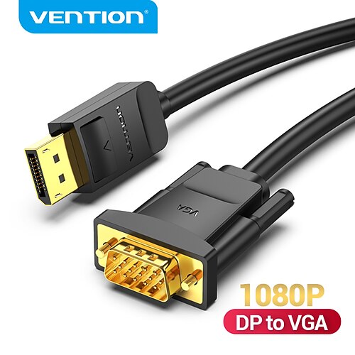 

Vention Displayport to VGA Cable 1080P DP to VGA Male to Male Converter for Laptop Projector Monitor Display Port to VGA Adapter