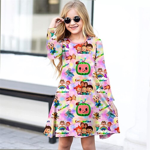 Kids Little Girls' Dress Cartoon Letter A Line Dress Daily Holiday Vacation Print Rainbow Above Knee Long Sleeve Casual Cute Sweet Dresses Fall Winter Regular Fit 3-12 Years
Kids Little Girls' Dress Cartoon Letter A Line Dress Daily Holiday Vacation Print Rainbow Above Knee Long Sleeve Casual Cute Sweet Dresses Fall Winter Regular Fit 3-12 Years