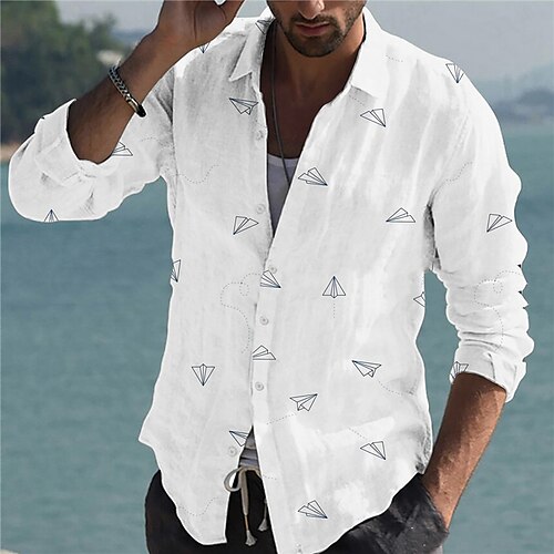 Men's Shirt 3D Print Paper Airplane Turndown Street Casual Button-Down Print Long Sleeve Tops Designer Casual Fashion Breathable White
Men's Shirt 3D Print Paper Airplane Turndown Street Casual Button-Down Print Long Sleeve Tops Designer Casual Fashion Breathable White