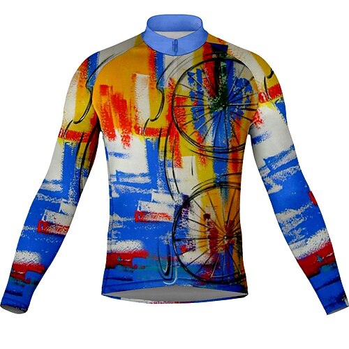 21Grams Men's Cycling Jersey Long Sleeve Bike Top with 3 Rear Pockets Mountain Bike MTB Road Bike Cycling Breathable Quick Dry Moisture Wicking Reflective Strips Blue Graffiti Polyester Spandex Sports
21Grams Men's Cycling Jersey Long Sleeve Bike Top with 3 Rear Pockets Mountain Bike MTB Road Bike Cycling Breathable Quick Dry Moisture Wicking Reflective Strips Blue Graffiti Polyester Spandex Sports