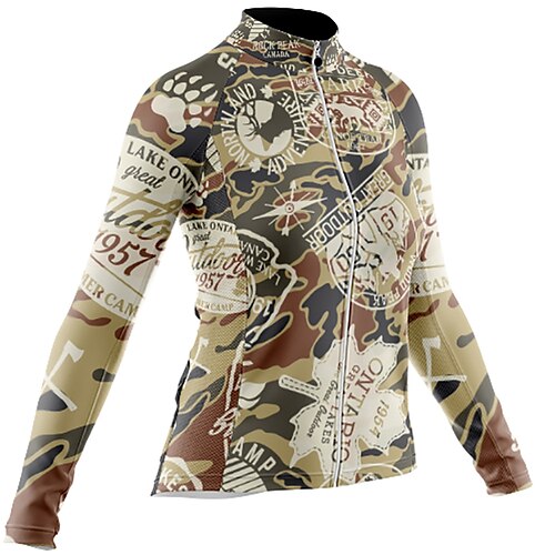 Women's Cycling Jersey Long Sleeve Bike Jersey with 3 Rear Pockets Mountain Bike MTB Road Bike Cycling Breathable Ultraviolet Resistant Quick Dry Camouflage Polyester Sports Clothing Apparel
Women's Cycling Jersey Long Sleeve Bike Jersey with 3 Rear Pockets Mountain Bike MTB Road Bike Cycling Breathable Ultraviolet Resistant Quick Dry Camouflage Polyester Sports Clothing Apparel