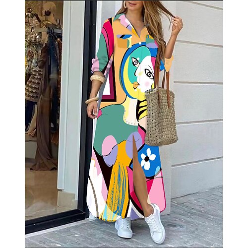 Women's Shirt Dress Shift Dress Maxi long Dress Green Blue Pink Yellow Light Green Orange Long Sleeve Print Print Fall Winter Shirt Collar Boho 2022 S M L XL XXL
Women's Shirt Dress Shift Dress Maxi long Dress Green Blue Pink Yellow Light Green Orange Long Sleeve Print Print Fall Winter Shirt Collar Boho 2022 S M L XL XXL