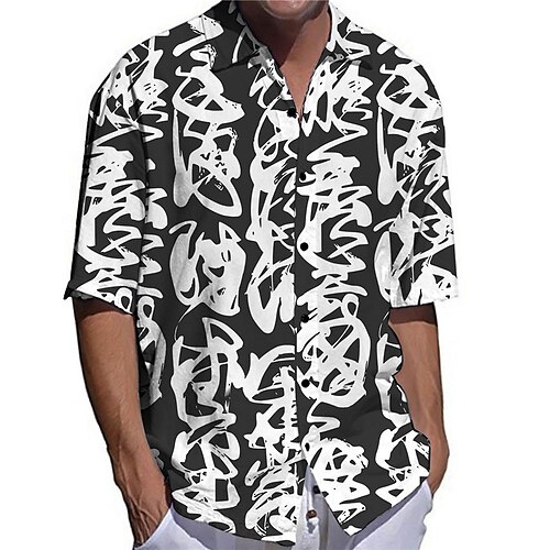 Men's Shirt 3D Print Graffiti Letter Turndown Street Casual Button-Down Print Short Sleeves Tops Designer Casual Fashion Breathable Black / Summer
Men's Shirt 3D Print Graffiti Letter Turndown Street Casual Button-Down Print Short Sleeves Tops Designer Casual Fashion Breathable Black / Summer
