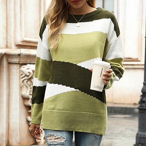 Women's Sweater Jumper Crochet Knit Knitted Geometric Crew Neck Stylish Casual Daily Going out Fall Winter Green Blue S M L / Long Sleeve
Women's Sweater Jumper Crochet Knit Knitted Geometric Crew Neck Stylish Casual Daily Going out Fall Winter Green Blue S M L / Long Sleeve