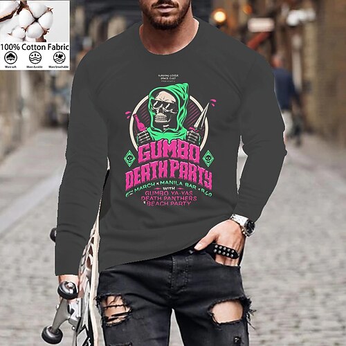 Men's Unisex T shirt Tee Skull Letter Crew Neck Green Black Gray Navy Blue Long Sleeve Hot Stamping Outdoor Street Print Tops Basic Sports Designer Simple
Men's Unisex T shirt Tee Skull Letter Crew Neck Green Black Gray Navy Blue Long Sleeve Hot Stamping Outdoor Street Print Tops Basic Sports Designer Simple