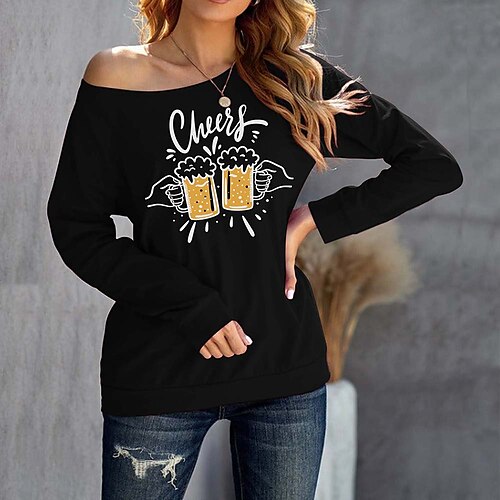Women's Sweatshirt Pullover Active Streetwear Print Green Black Orange Beer Daily One Shoulder Long Sleeve S M L XL XXL
Women's Sweatshirt Pullover Active Streetwear Print Green Black Orange Beer Daily One Shoulder Long Sleeve S M L XL XXL