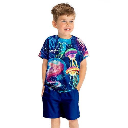 Kids Boys T-shirt Shorts Clothing Set 2 Pieces Short Sleeve Blue Graphic Patterned Animal Crewneck Print Street Sports Vacation Fashion Comfort Cool Daily 3-13 Years
Kids Boys T-shirt Shorts Clothing Set 2 Pieces Short Sleeve Blue Graphic Patterned Animal Crewneck Print Street Sports Vacation Fashion Comfort Cool Daily 3-13 Years