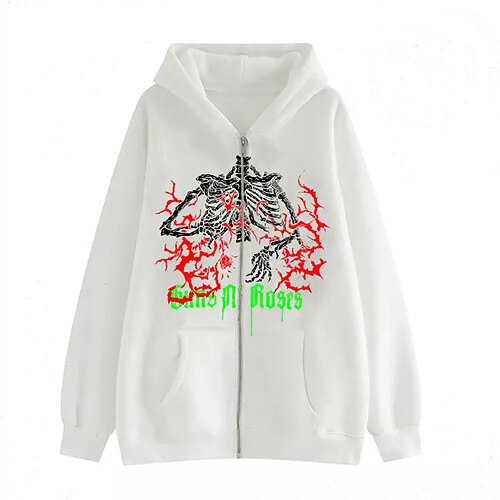 Men's Full Zip Hoodie Jacket Graphic Skeleton Skull Zipper Front Pocket Halloween Daily Holiday Going out Hot Stamping Casual Streetwear Hoodies Sweatshirts White Black Light Grey
Men's Full Zip Hoodie Jacket Graphic Skeleton Skull Zipper Front Pocket Halloween Daily Holiday Going out Hot Stamping Casual Streetwear Hoodies Sweatshirts White Black Light Grey