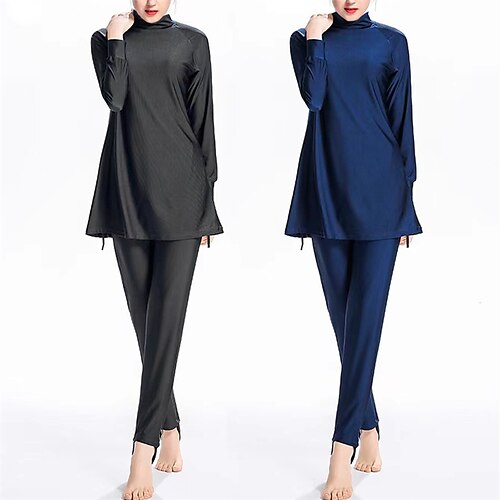Women's Burkini Hijab Swimsuit Full Coverage UPF50 Long Sleeve Bathing Suit 2 Piece Modest Swimwear Swimming Beach Water Sports Solid Colored Spring Summer Autumn
Women's Burkini Hijab Swimsuit Full Coverage UPF50 Long Sleeve Bathing Suit 2 Piece Modest Swimwear Swimming Beach Water Sports Solid Colored Spring Summer Autumn