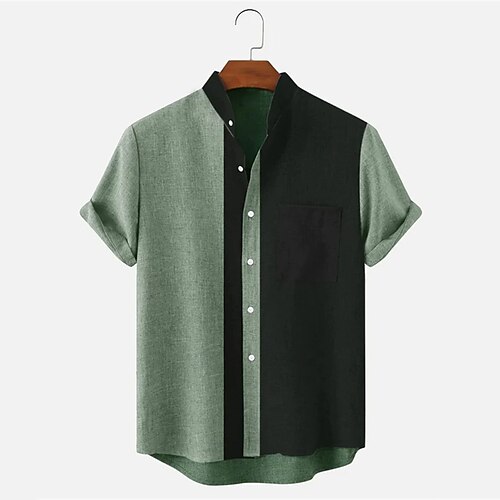 Men's Bowling Shirt Color Block Turndown Green Pink Khaki Short Sleeve Daily Holiday Button-Down Tops Color Block Hawaiian Comfortable Beach Vacation Holiday Summer
Men's Bowling Shirt Color Block Turndown Green Pink Khaki Short Sleeve Daily Holiday Button-Down Tops Color Block Hawaiian Comfortable Beach Vacation Holiday Summer