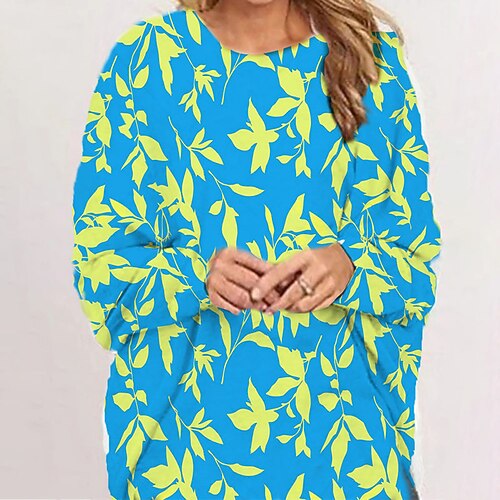 Women's Plus Size Casual Dress Floral Round Neck Print Long Sleeve Fall Spring Casual Short Mini Dress Causal Daily Dress / T Shirt Dress Tee Dress / Graphic
Women's Plus Size Casual Dress Floral Round Neck Print Long Sleeve Fall Spring Casual Short Mini Dress Causal Daily Dress / T Shirt Dress Tee Dress / Graphic