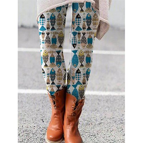 Women's Tights Leggings Green Blue Gray Mid Waist Fashion Tights Daily Print High Elasticity Full Length Tummy Control Fish S M L XL 2XL / Skinny
Women's Tights Leggings Green Blue Gray Mid Waist Fashion Tights Daily Print High Elasticity Full Length Tummy Control Fish S M L XL 2XL / Skinny