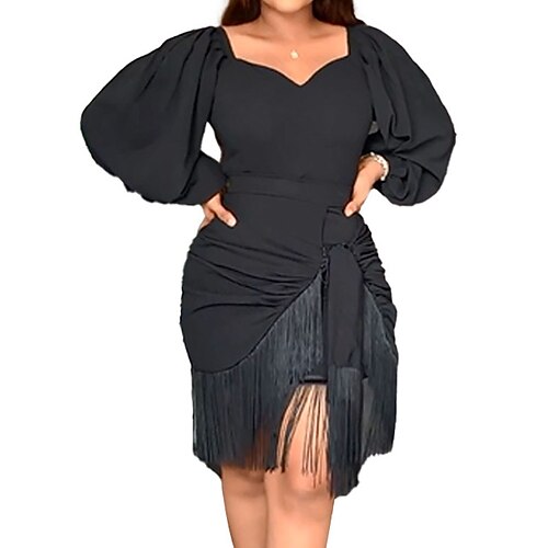 Women's Bodycon Modern Dress Short Mini Dress Green White Black Blue Yellow Fuchsia Long Sleeve Pure Color Tassel Fringe Ruched Fall Winter Square Neck Stylish Mature 2022 S M L XL XXL
Women's Bodycon Modern Dress Short Mini Dress Green White Black Blue Yellow Fuchsia Long Sleeve Pure Color Tassel Fringe Ruched Fall Winter Square Neck Stylish Mature 2022 S M L XL XXL