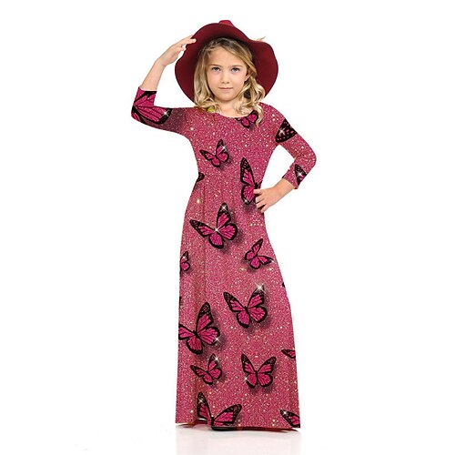 Kids Little Girls' Dress Butterfly Animal Shift Dress Daily Holiday Vacation Print Pink Maxi 3/4 Length Sleeve Casual Cute Sweet Dresses Fall Winter Regular Fit 2-8 Years
Kids Little Girls' Dress Butterfly Animal Shift Dress Daily Holiday Vacation Print Pink Maxi 3/4 Length Sleeve Casual Cute Sweet Dresses Fall Winter Regular Fit 2-8 Years