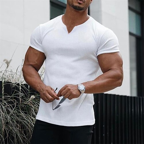 Men's T shirt Tee Solid Color V Neck Blue White Street Sports Short Sleeve Print Clothing Apparel Fashion Designer Casual Comfortable / Summer / Summer
Men's T shirt Tee Solid Color V Neck Blue White Street Sports Short Sleeve Print Clothing Apparel Fashion Designer Casual Comfortable / Summer / Summer