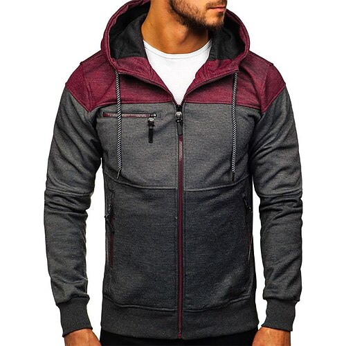Men's Full Zip Hoodie Jacket Hooded Color Block Zipper Pocket Daily Holiday Going out non-printing Streetwear Casual Hoodies Sweatshirts Long Sleeve Yellow Wine
Men's Full Zip Hoodie Jacket Hooded Color Block Zipper Pocket Daily Holiday Going out non-printing Streetwear Casual Hoodies Sweatshirts Long Sleeve Yellow Wine