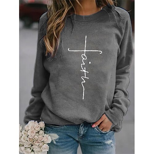 Women's Sweatshirt Pullover Letter Print Casual Daily 3D Print Cotton Casual Clothing Apparel Hoodies Sweatshirts Loose Fit Green White
Women's Sweatshirt Pullover Letter Print Casual Daily 3D Print Cotton Casual Clothing Apparel Hoodies Sweatshirts Loose Fit Green White