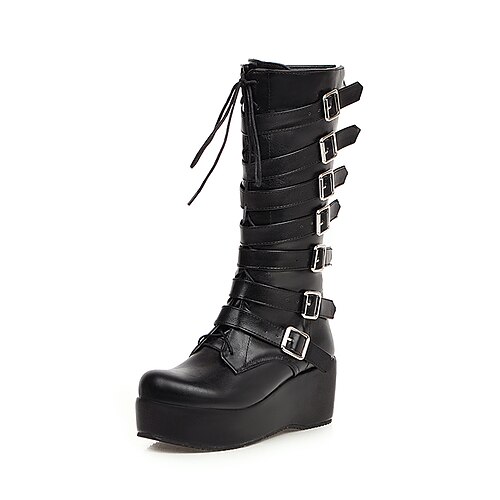 Autumn And Winter New Women's Boots Punk Style Big Round Head Thick Bottom Muffin Belt Buckle High Boots Knee Boots Martin Boots
Autumn And Winter New Women's Boots Punk Style Big Round Head Thick Bottom Muffin Belt Buckle High Boots Knee Boots Martin Boots