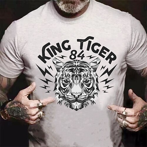 Men's T shirt Tee Solid Color Graphic Tiger Crew Neck Black Blue Yellow Red Short Sleeve Outdoor Casual Tops Casual / Sports
Men's T shirt Tee Solid Color Graphic Tiger Crew Neck Black Blue Yellow Red Short Sleeve Outdoor Casual Tops Casual / Sports