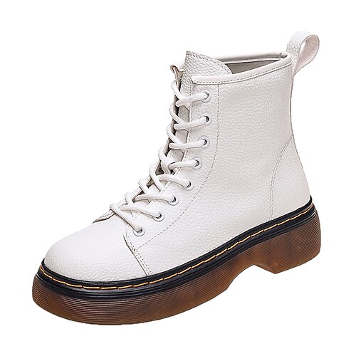 Women's Boots Combat Boots Motorcycle Boots Booties Ankle Boots Flat Heel Round Toe Casual Vintage Punk Daily Work Walking Shoes PU Leather Lace-up Fall Winter Solid Colored White Black
Women's Boots Combat Boots Motorcycle Boots Booties Ankle Boots Flat Heel Round Toe Casual Vintage Punk Daily Work Walking Shoes PU Leather Lace-up Fall Winter Solid Colored White Black