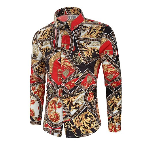 Men's Shirt Geometric Chains Print Classic Collar Party Casual Print Long Sleeve Tops Ethnic Style Casual Red
Men's Shirt Geometric Chains Print Classic Collar Party Casual Print Long Sleeve Tops Ethnic Style Casual Red