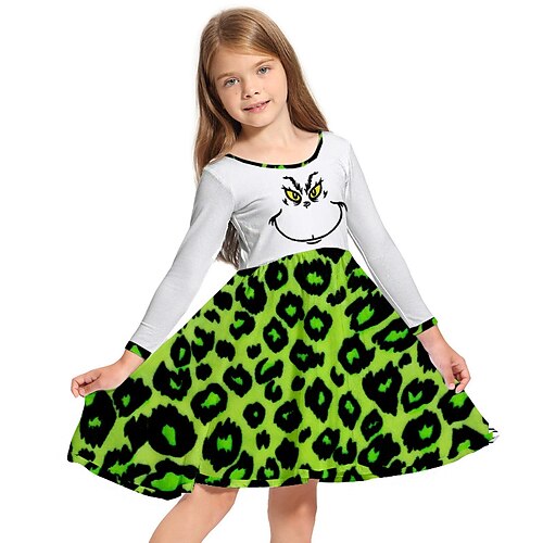 Kids Little Girls' Dress Cartoon Leopard A Line Dress Daily Holiday Vacation Print Green Above Knee Long Sleeve Casual Cute Sweet Dresses Fall Winter Regular Fit 3-10 Years
Kids Little Girls' Dress Cartoon Leopard A Line Dress Daily Holiday Vacation Print Green Above Knee Long Sleeve Casual Cute Sweet Dresses Fall Winter Regular Fit 3-10 Years