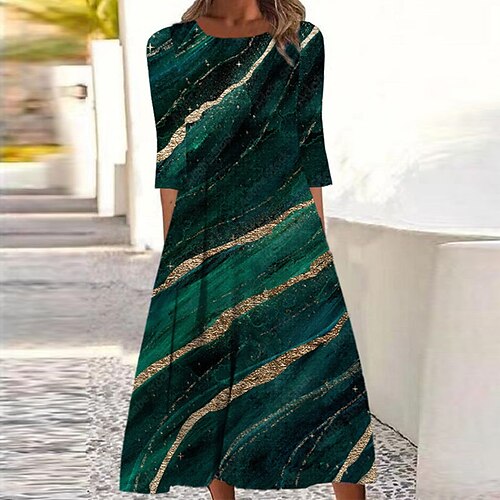 Women's Casual Dress Shift Dress Midi Dress Green 3/4 Length Sleeve Color Gradient Ruched Fall Spring Autumn Round Neck Vacation 2023 S M L XL XXL 3XL
Women's Casual Dress Shift Dress Midi Dress Green 3/4 Length Sleeve Color Gradient Ruched Fall Spring Autumn Round Neck Vacation 2023 S M L XL XXL 3XL