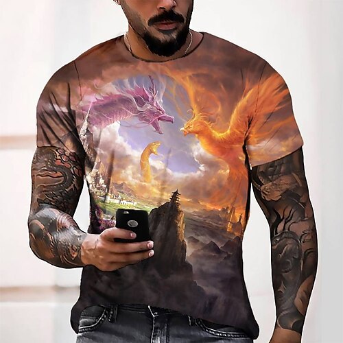 Men's T shirt Tee Tee Graphic Round Neck Orange Short Sleeve 3D Print Casual Daily 3D Print Tops Fashion Cool Designer Comfortable / Summer / Summer
Men's T shirt Tee Tee Graphic Round Neck Orange Short Sleeve 3D Print Casual Daily 3D Print Tops Fashion Cool Designer Comfortable / Summer / Summer