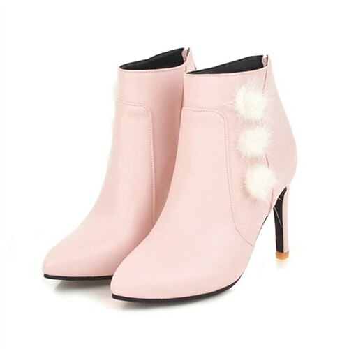 Women's Boots Daily Booties Ankle Boots Winter Pom-pom Stiletto Heel Pointed Toe Sweet PU Leather Zipper Solid Colored Black White Yellow
Women's Boots Daily Booties Ankle Boots Winter Pom-pom Stiletto Heel Pointed Toe Sweet PU Leather Zipper Solid Colored Black White Yellow