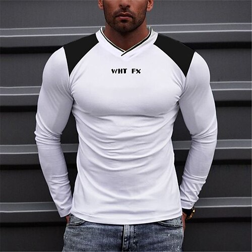 Men's Unisex T shirt Tee 3D Print Color Block Graphic Prints Letter V Neck Daily Sports Print Long Sleeve Tops Designer Lightweight Casual Breathable White
Men's Unisex T shirt Tee 3D Print Color Block Graphic Prints Letter V Neck Daily Sports Print Long Sleeve Tops Designer Lightweight Casual Breathable White