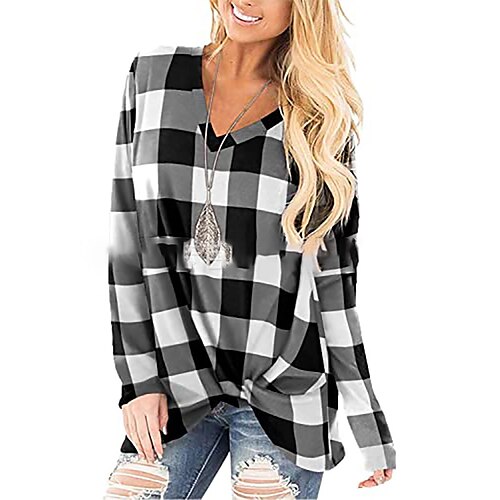 Women's Blouse Striped Plaid Daily Weekend Blouse Shirt Long Sleeve Print V Neck Casual Streetwear Black Wine Red S
Women's Blouse Striped Plaid Daily Weekend Blouse Shirt Long Sleeve Print V Neck Casual Streetwear Black Wine Red S
