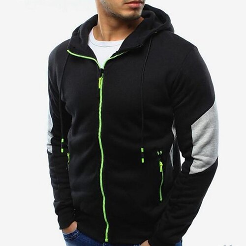 Men's Full Zip Hoodie Jacket Color Block Zipper Pocket Daily Holiday Going out Other Prints Casual Streetwear Hoodies Sweatshirts Black
Men's Full Zip Hoodie Jacket Color Block Zipper Pocket Daily Holiday Going out Other Prints Casual Streetwear Hoodies Sweatshirts Black