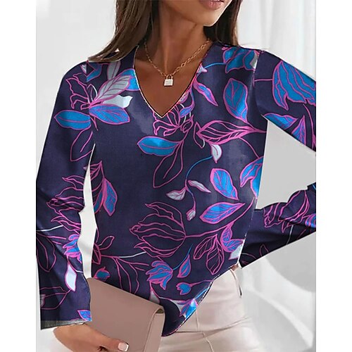 Women's Shirt Floral Holiday Weekend Floral Shirt Long Sleeve Print V Neck Casual Streetwear Navy Blue S / 3D Print
Women's Shirt Floral Holiday Weekend Floral Shirt Long Sleeve Print V Neck Casual Streetwear Navy Blue S / 3D Print