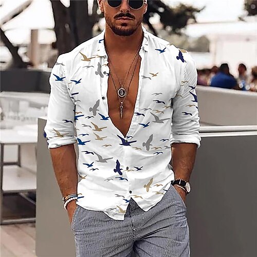 Men's Shirt 3D Print Bird Animal Turndown Street Casual Button-Down Print Long Sleeve Tops Designer Casual Fashion Breathable White
Men's Shirt 3D Print Bird Animal Turndown Street Casual Button-Down Print Long Sleeve Tops Designer Casual Fashion Breathable White