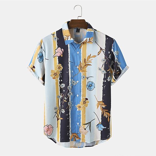 Men's Shirt 3D Print Floral Striped Turndown Street Casual Button-Down Print Short Sleeves Tops Designer Casual Fashion Breathable Blue / Summer
Men's Shirt 3D Print Floral Striped Turndown Street Casual Button-Down Print Short Sleeves Tops Designer Casual Fashion Breathable Blue / Summer