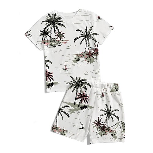 Kids Boys T-shirt Shorts Clothing Set 2 Pieces Short Sleeve Green White Purple Coconut Tree Crewneck Print Street Sports Vacation Fashion Comfort Cool Daily 3-13 Years
Kids Boys T-shirt Shorts Clothing Set 2 Pieces Short Sleeve Green White Purple Coconut Tree Crewneck Print Street Sports Vacation Fashion Comfort Cool Daily 3-13 Years