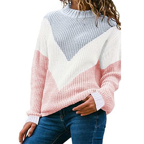 Women's Pullover Sweater Jumper Crochet Knit Tunic Knitted Striped Turtleneck Stylish Casual Daily Holiday Fall Winter Blackwhitegrey greywhitepink S M L / Long Sleeve / Going out / Loose
Women's Pullover Sweater Jumper Crochet Knit Tunic Knitted Striped Turtleneck Stylish Casual Daily Holiday Fall Winter Blackwhitegrey greywhitepink S M L / Long Sleeve / Going out / Loose