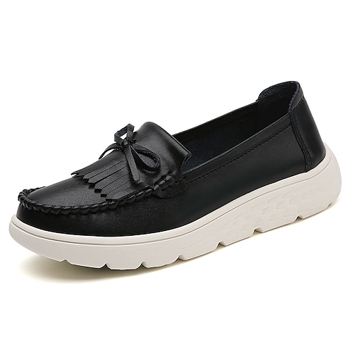Women's Slip-Ons Daily Winter Bowknot Flat Heel Round Toe Minimalism Leather Loafer Solid Colored Black Beige White
Women's Slip-Ons Daily Winter Bowknot Flat Heel Round Toe Minimalism Leather Loafer Solid Colored Black Beige White