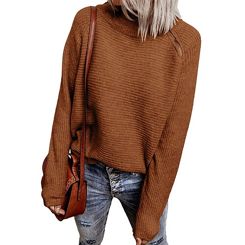Women's Pullover Sweater jumper Jumper Ribbed Knit Knitted Pure Color Stand Collar Stylish Casual Outdoor Daily Winter Fall Wine Khaki S M L / Long Sleeve / Holiday / Regular Fit / Going out
Women's Pullover Sweater jumper Jumper Ribbed Knit Knitted Pure Color Stand Collar Stylish Casual Outdoor Daily Winter Fall Wine Khaki S M L / Long Sleeve / Holiday / Regular Fit / Going out