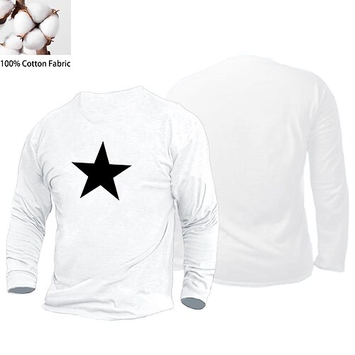 Men's T shirt Tee Star Crew Neck White Print Street Sports Long Sleeve Print Clothing Apparel Fashion Designer Casual Comfortable
Men's T shirt Tee Star Crew Neck White Print Street Sports Long Sleeve Print Clothing Apparel Fashion Designer Casual Comfortable