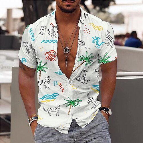 Men's Shirt Coconut Tree Turndown White Short Sleeves 3D Print Outdoor Street Button-Down Print Tops Fashion Designer Casual Breathable / Summer / Spring / Summer
Men's Shirt Coconut Tree Turndown White Short Sleeves 3D Print Outdoor Street Button-Down Print Tops Fashion Designer Casual Breathable / Summer / Spring / Summer