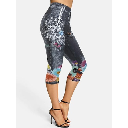Women's Leggings Bell Bottom Faux Denim butterfly flower Blue Purple High Waist Fashion Tights Casual Weekend Print High Elasticity Calf-Length Tummy Control Butterfly S M L XL 2XL / Skinny
Women's Leggings Bell Bottom Faux Denim butterfly flower Blue Purple High Waist Fashion Tights Casual Weekend Print High Elasticity Calf-Length Tummy Control Butterfly S M L XL 2XL / Skinny
