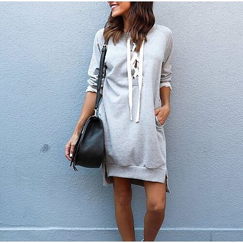 Women's Sweatshirt Solid Color Lace up Casual Daily Casual Streetwear Hoodies Sweatshirts Green Black Gray
Women's Sweatshirt Solid Color Lace up Casual Daily Casual Streetwear Hoodies Sweatshirts Green Black Gray