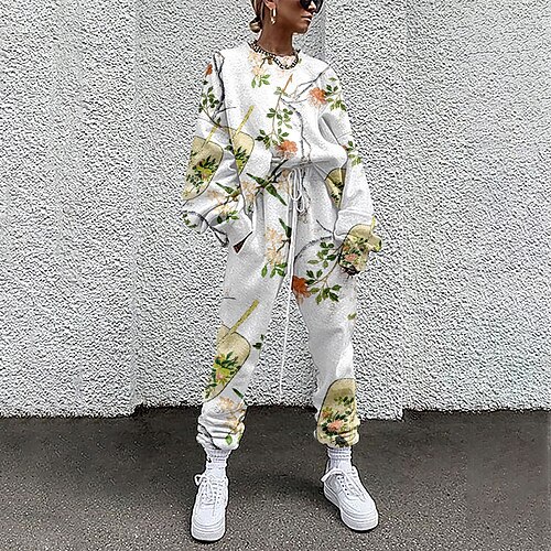 Women's Sweatshirt Tracksuit Pants Sets Active Streetwear Blue Pink Sports Outdoor Casual Floral Drawstring Print Crew Neck S M L XL XXL
Women's Sweatshirt Tracksuit Pants Sets Active Streetwear Blue Pink Sports Outdoor Casual Floral Drawstring Print Crew Neck S M L XL XXL